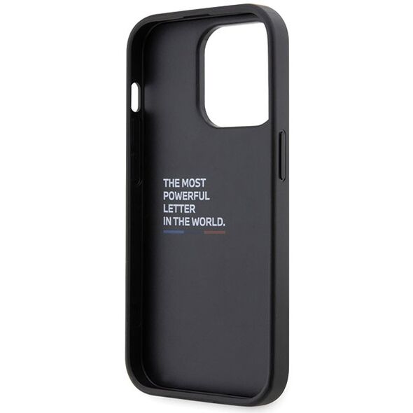 BMW case for iPhone 14 Pro Max 6,7&quot; BMHCP14X22GSLK black hardcaseGrip Stand Hot Stamp PU 3666339121372