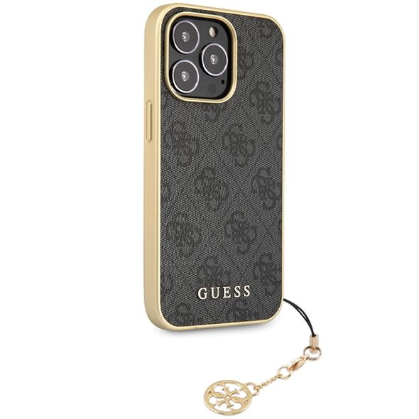 Guess case for iPhone 14 Pro 6,1&quot; GUHCP14LGF4GGR grey HC PU 4G Charm 3666339169879