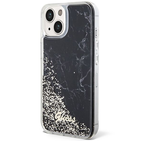 Guess case for iPhone 14 6,1&quot; GUHCP14SLCSGSGK black hard case Liquid Glitter Marble 3666339127282