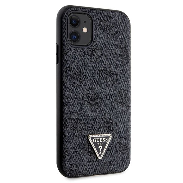 Guess case for iPhone 11 GUHCN61P4TDSCPK black HC PU Leather Metal Logo Strass Crossbody 3666339146702