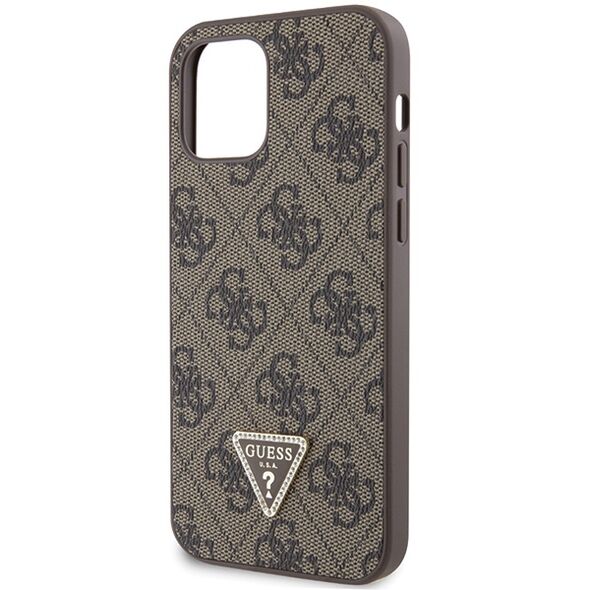 Guess case for iPhone 12 / 12 Pro 6,1&quot; GUHCP12MP4TDSCPW brown HC PU Leather Metal Logo Strass Crossbody 3666339146856
