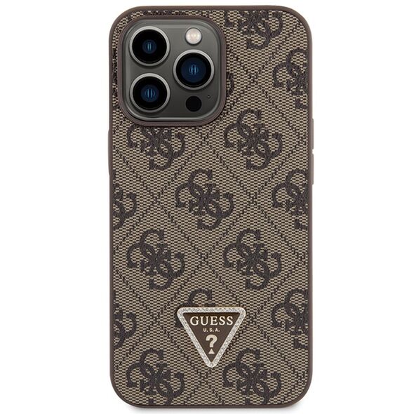 Guess case for iPhone 13 Pro Max 6,7&quot; GUHCP13XP4TDSCPW brown HC PU Leather Metal Logo Strass Crossbody 3666339146894