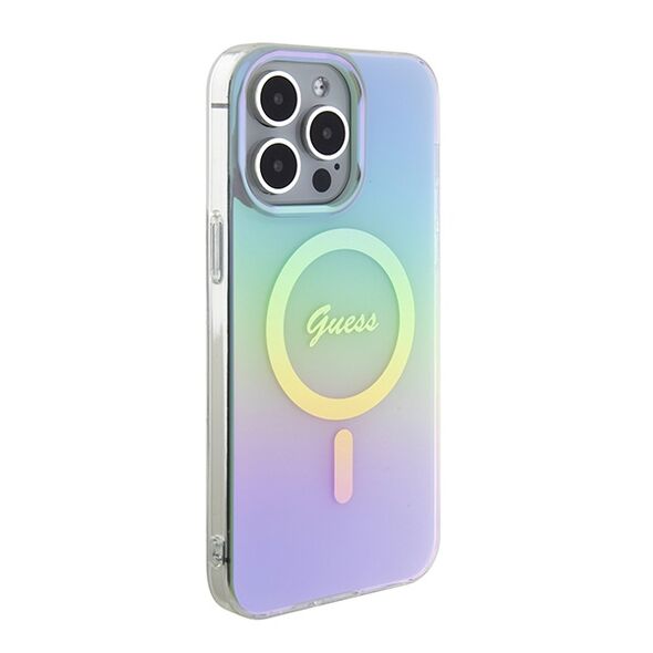 Guess case for iPhone 15 Pro Max 6,7&quot; GUHMP15XHITSQ turquoise hardcase IML Iridescent MagSafe 3666339154950
