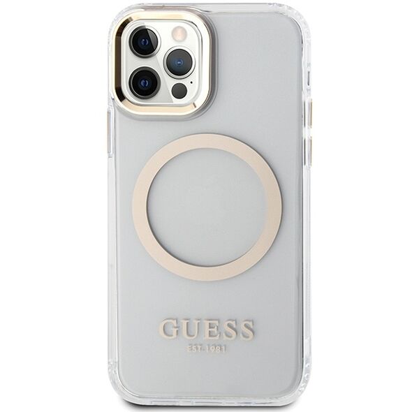 Guess case for iPhone 12 / 12 Pro 6,1&quot; GUHMP12MHTRMD gold HC MAGSAFE METAL OUTLINE 3666339169923