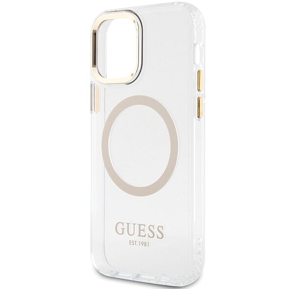 Guess case for iPhone 12 / 12 Pro 6,1&quot; GUHMP12MHTRMD gold HC MAGSAFE METAL OUTLINE 3666339169923