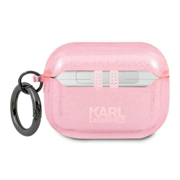 Karl Lagerfeld case for AirPods Pro KLAPUKHGP pink Glitter Karl`s Head 3666339030322