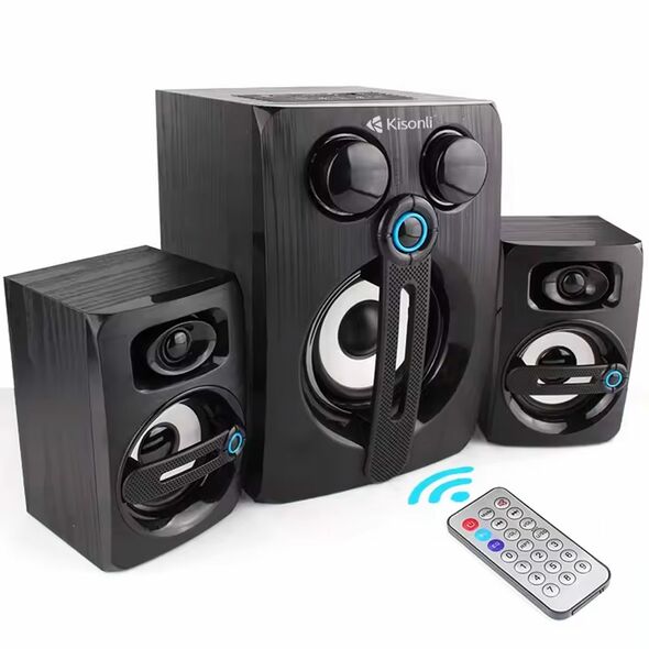Ηχεία Kisonli TM-9000A, Bluetooth, USB, AUX, SD, FM, 12W+2x5W, Μαυρο - 22219 έως 12 άτοκες Δόσεις