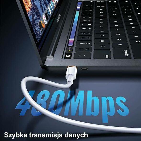 Cable 20W PD 1.2m USB-C - Lightning Usams U63 SJ484USB02 (US-SJ484) white 6958444935645