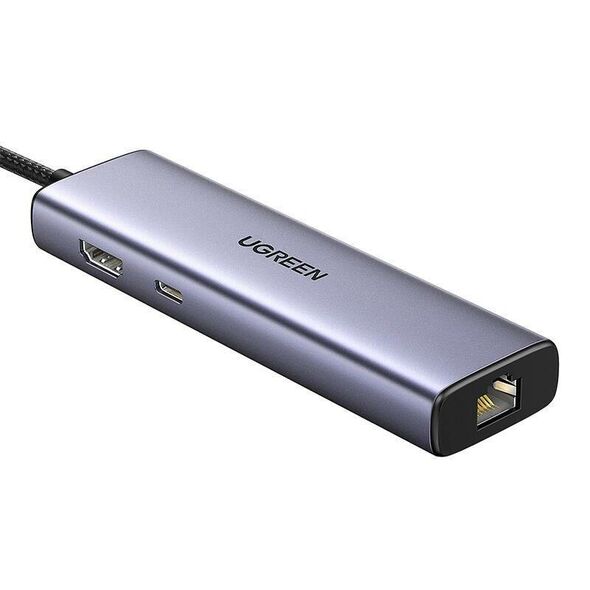 UGREEN 6in1 USB-C Multifunction Adapter 3x USB A 3.0, HDMI, RJ45, PD Converter 6941876215980