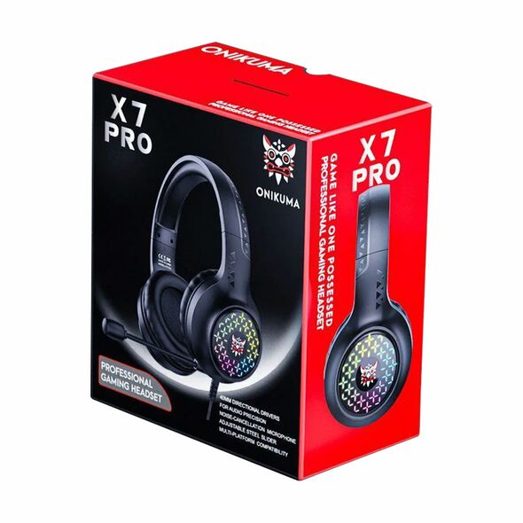 Ακουστικά Onikuma X7 Pro, Για PC, Μικρόφωνο, 3.5mm, USB, Μαύρο - 20774 έως 12 άτοκες Δόσεις