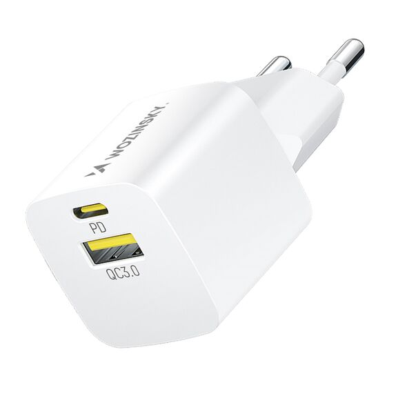 Wozinsky WWCEAC GaN USB-A USB-C 33W wall charger - white