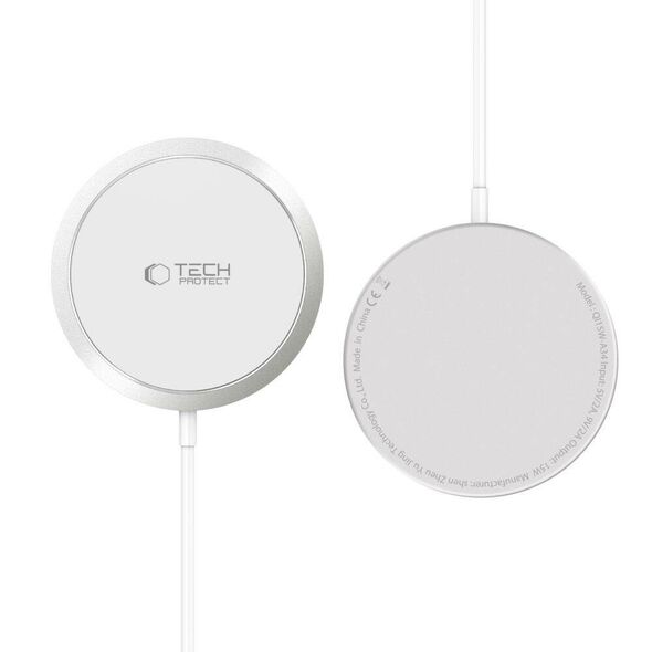Wireless Charger 15W Magnetic MagSafe Tech-Protect QI15W-A34 white 5906302308828