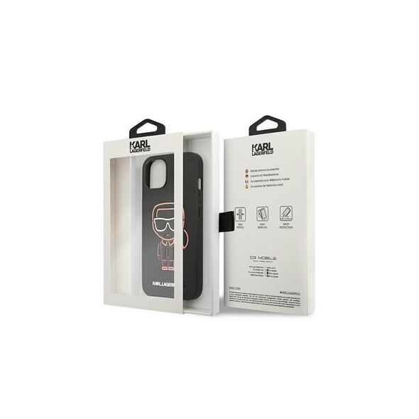 Karl Lagerfeld case for iPhone 13 Mini KLHCP13STUOK black hard case Iconic Logo 3666339049287