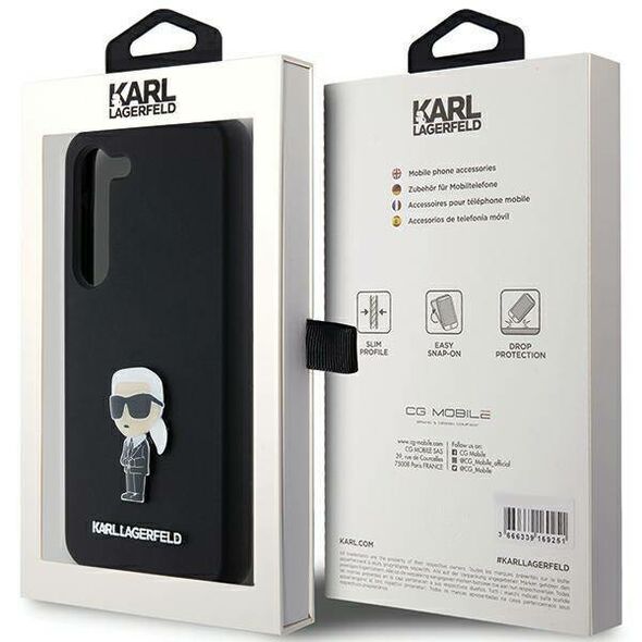 Original Case SAMSUNG GALAXY S24 Karl Lagerfeld Silicone Ikonik Metal Pin (KLHCS24SSMHKNPK) black 3666339259235