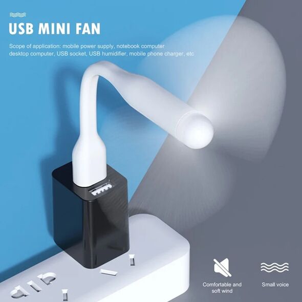 Techsuit Ventilator USB Portabil, 5V - Techsuit (TUF1) - White 5949419153158 έως 12 άτοκες Δόσεις