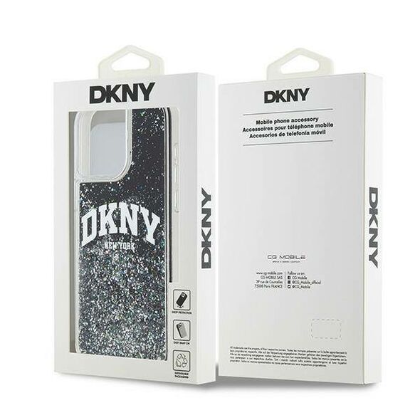 Original Case IPHONE 14 PRO MAX DKNY Hardcase Liquid Glitter Big Logo (DKHCP14XLBNAEK) black 3666339270742