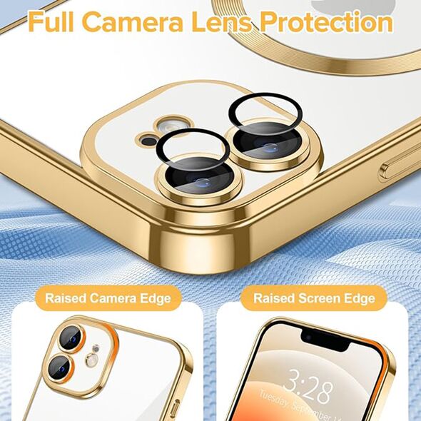 Techsuit Husa pentru iPhone 12 - Techsuit Luxury Crystal MagSafe - Gold 5949419137547 έως 12 άτοκες Δόσεις