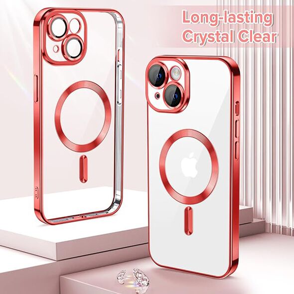 Techsuit Husa pentru iPhone 15 - Techsuit Luxury Crystal MagSafe - Red 5949419136670 έως 12 άτοκες Δόσεις