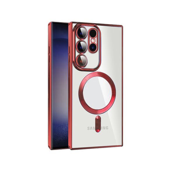 Techsuit Husa pentru Samsung Galaxy S21 Ultra 5G - Techsuit Luxury Crystal MagSafe - Red 5949419136137 έως 12 άτοκες Δόσεις