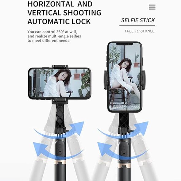 Techsuit Selfie Stick with Tripod, Remote Control, Anti-Shake, 75cm - Techsuit (Q08) - Black 5949419122369 έως 12 άτοκες Δόσεις