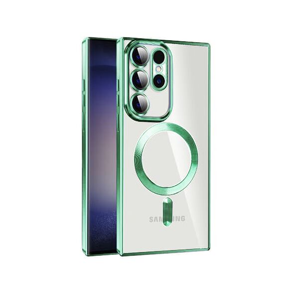 Techsuit Husa pentru Samsung Galaxy S21 Ultra 5G - Techsuit Luxury Crystal MagSafe - Light Green 5949419136076 έως 12 άτοκες Δόσεις