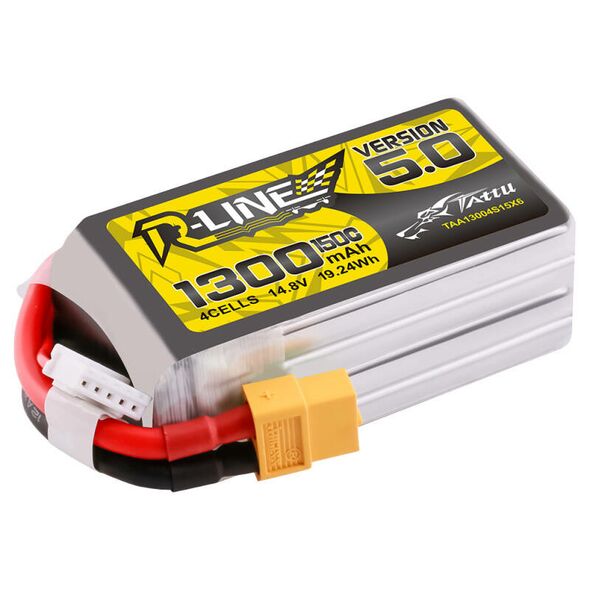 Tattu Tattu R-Line Version 5.0 1300mAh 14.8V 150C 4S1P Lipo Battery Pack with XT60 Plug 065486  TAA13004S15X6 έως και 12 άτοκες δόσεις 6928493310908