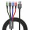 Baseus Cablu de Date USB la Lightning, 2 x Type-C, Micro-USB 3.5A, 1.2m - Baseus (CA1T4-B01) - Black 6953156278493 έως 12 άτοκες Δόσεις