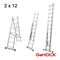Gehock Διπλή Σκάλα Επεκτεινόμενη Αλουμινίου 2 x 12 Σκαλοπάτια Gehock 010295212 έως 12 Άτοκες Δόσεις