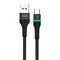 Foneng Foneng X79 USB to USB-C cable, LED, braided, 66W, 1m (black) 045635 6970462517863 X79 Type-C έως και 12 άτοκες δόσεις
