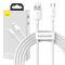 Baseus Baseus Simple Wisdom Data Cable Kit USB to Micro 2.1A (2PCS/Set) 1.5m White 025440  TZCAMZJ-02 έως και 12 άτοκες δόσεις 6953156203334