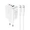 Acefast 2in1 wall charger 2x USB-C / USB-A 65W, PD, QC 3.0, AFC, FCP (set with USB-C 1.2m cable) white (A13 white)